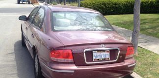 USC Alumni License Plate Frame Embarrassed to be on 2007 Hyundai